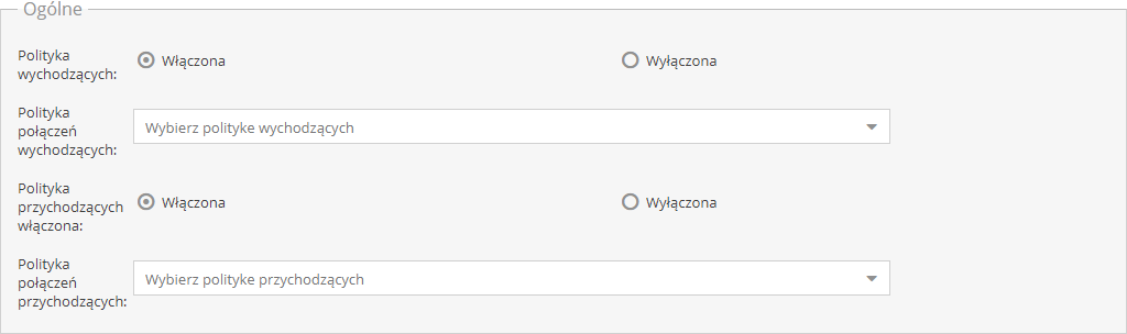 Okno polityka połączeń