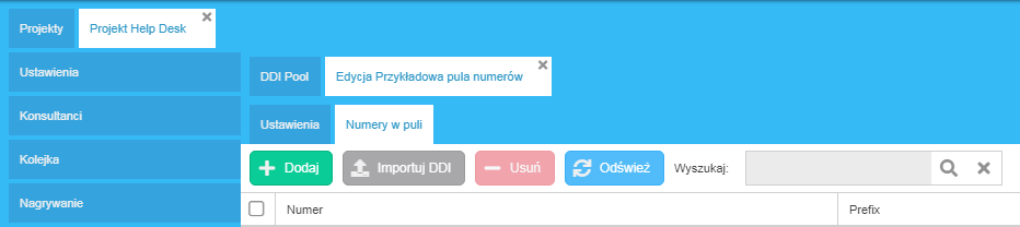 Zakładka Dodaj projekt okno Ogólne