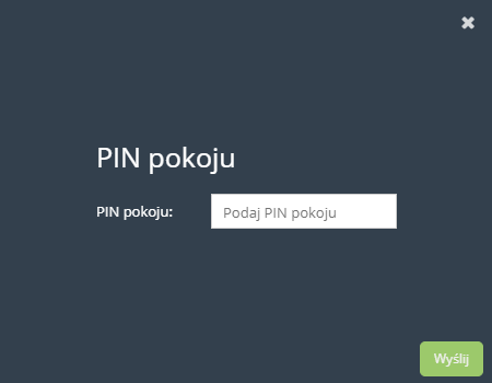 Okno PIN pokoju